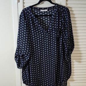 Ricki's Black and Blue Patterned Blouse